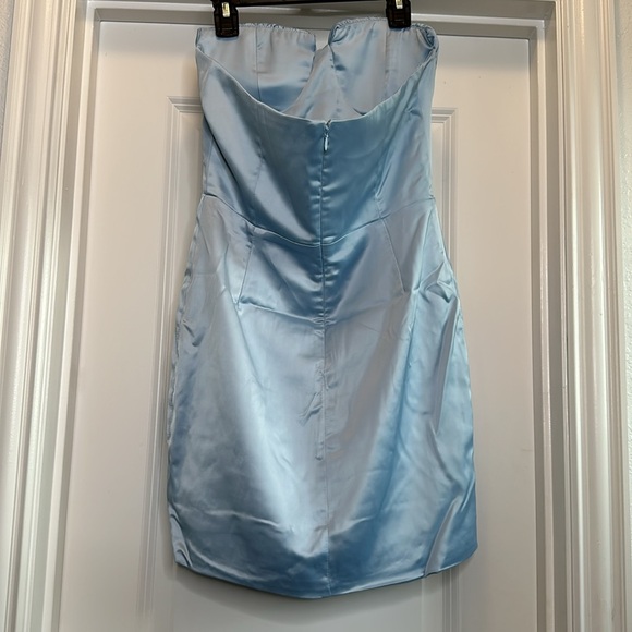 Naked‎ Wardrobe Satin ice blue strapless mini dress size Small - Picture 4 of 5